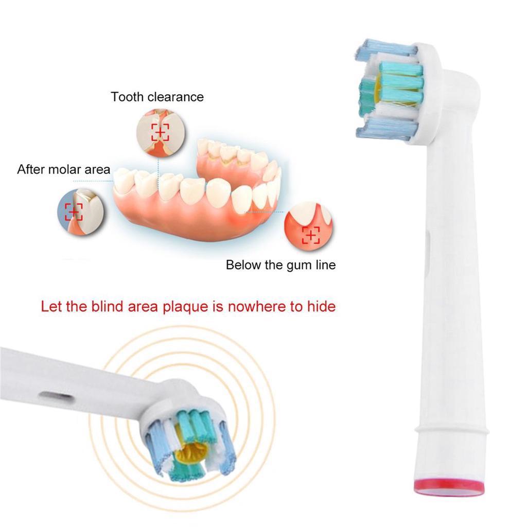 Cho máy Oral B, EB-18A Pro White 3D set (4 chiếc/vỉ), Bộ 4 đầu bàn chải đánh răng điện Minh House