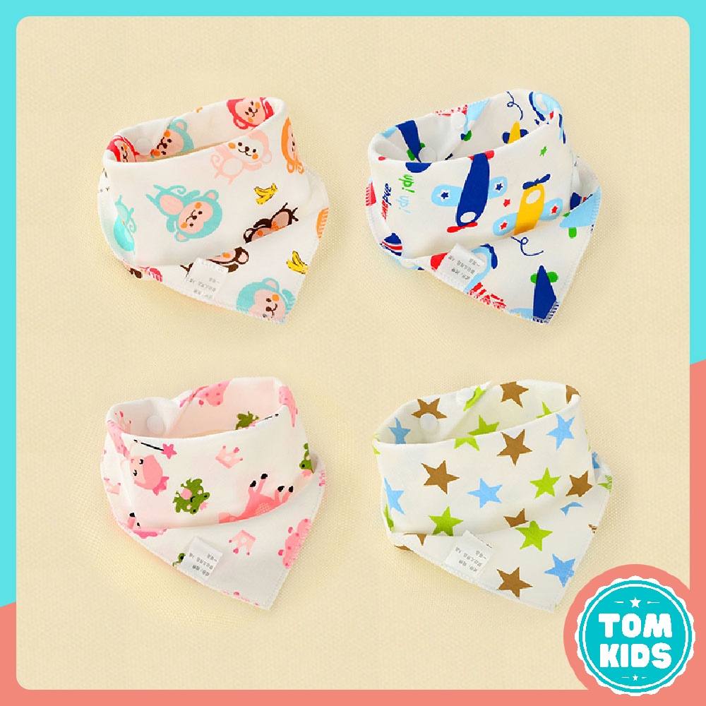 Khăn Tam Giác Quàng Cổ, Khăn Cho Bé Có Cúc Bấm Chất Liệu COTTON Cho Bé Yêu Mã PK-002