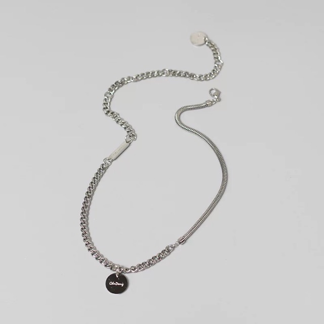 Vòng cổ titan xích 2 kiểu phối mặt không gỉ