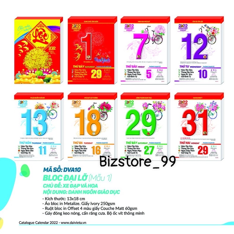 LỊCH BLOC 2024 - LỊCH TẾT 2024- BLOC LỊCH 20 x 30cm, 16 x 24cm, 15 x 21cm