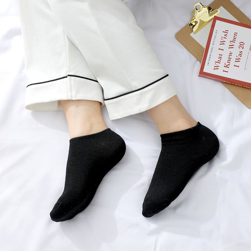 Vớ cotton Pha Mỏng Cổ Thấp Đến Mắt Cá Chân Chống Trượt Màu Sắc Ngọt Ngào Cho Nữ