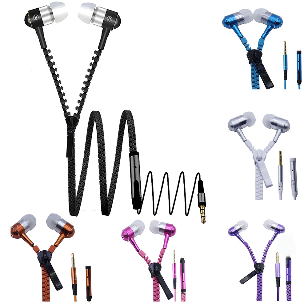 Tai Nghe Thời Trang Khóa Kéo Chống Rối 3.5mm