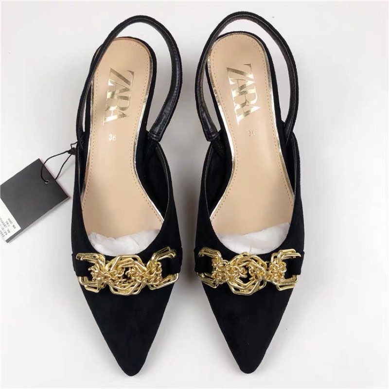 GIÀY CAO GÓT ZARA GÓT THẤP ĐÍNH PHỤ KIỆN