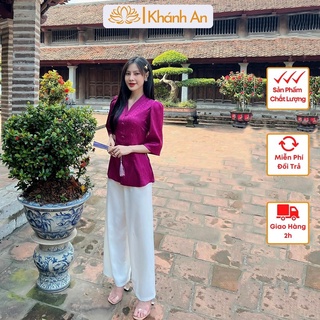 Bộ bà ba đi chùa,bà ba cách tân cổ tim chất lụa gấm,không nhăn,không bai xù