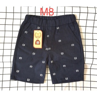 [M8 ] Quần Kaki lửng bé trai New Fashion màu đen in hình gấu 8-25kg