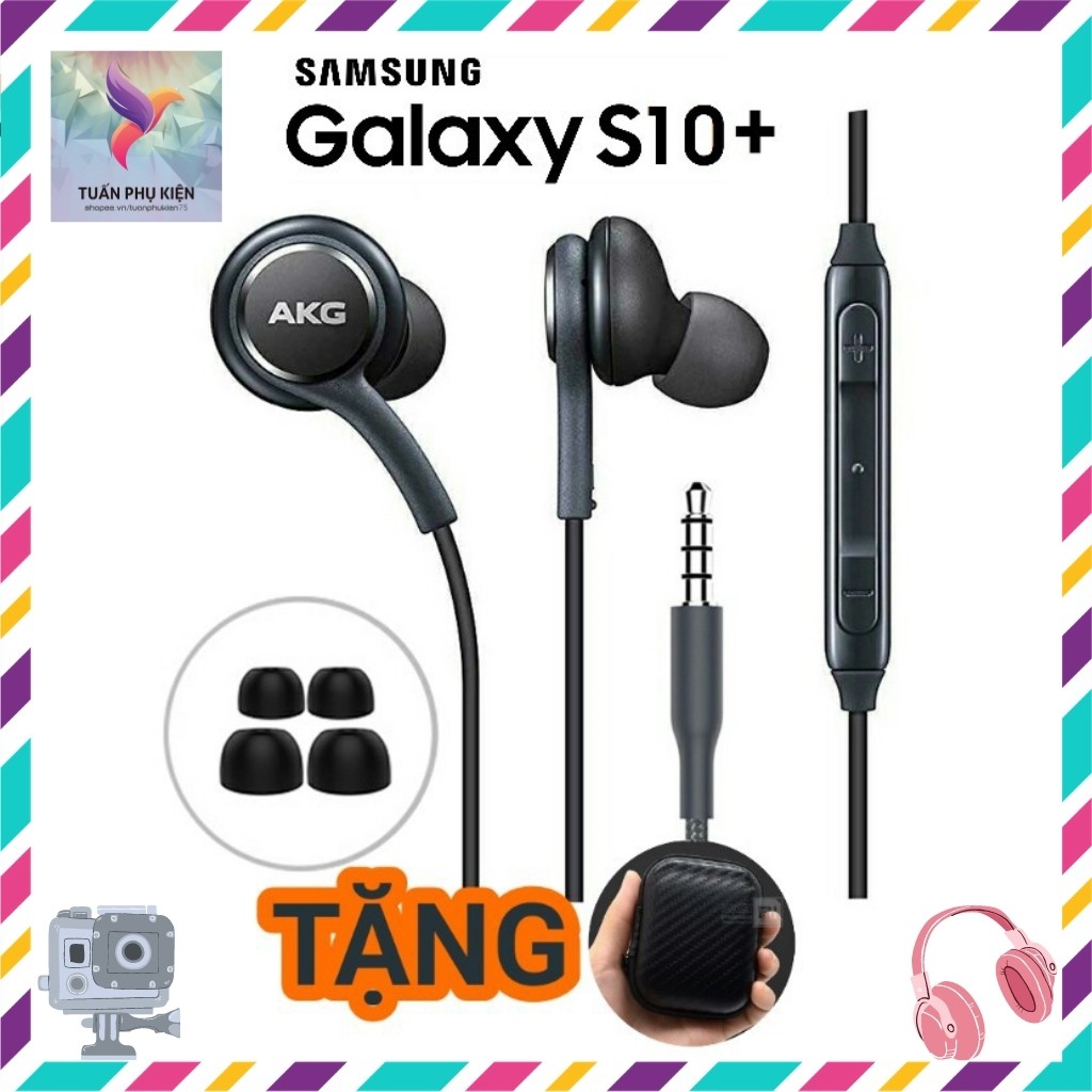 Tai Nghe Samsung S10 ⚡FREESHIP⚡ Tai nghe AKG Nhét Tai (In Ear) Samsung S10 ⚡Tặng Kèm 2 Bộ Núm Phụ + 1 Bao Đựng Tai Nghe