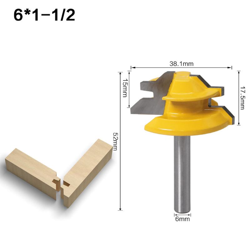 Mũi Phay Router 45 Độ 6mm Chuyên Dụng Cho Chế Biến Gỗ