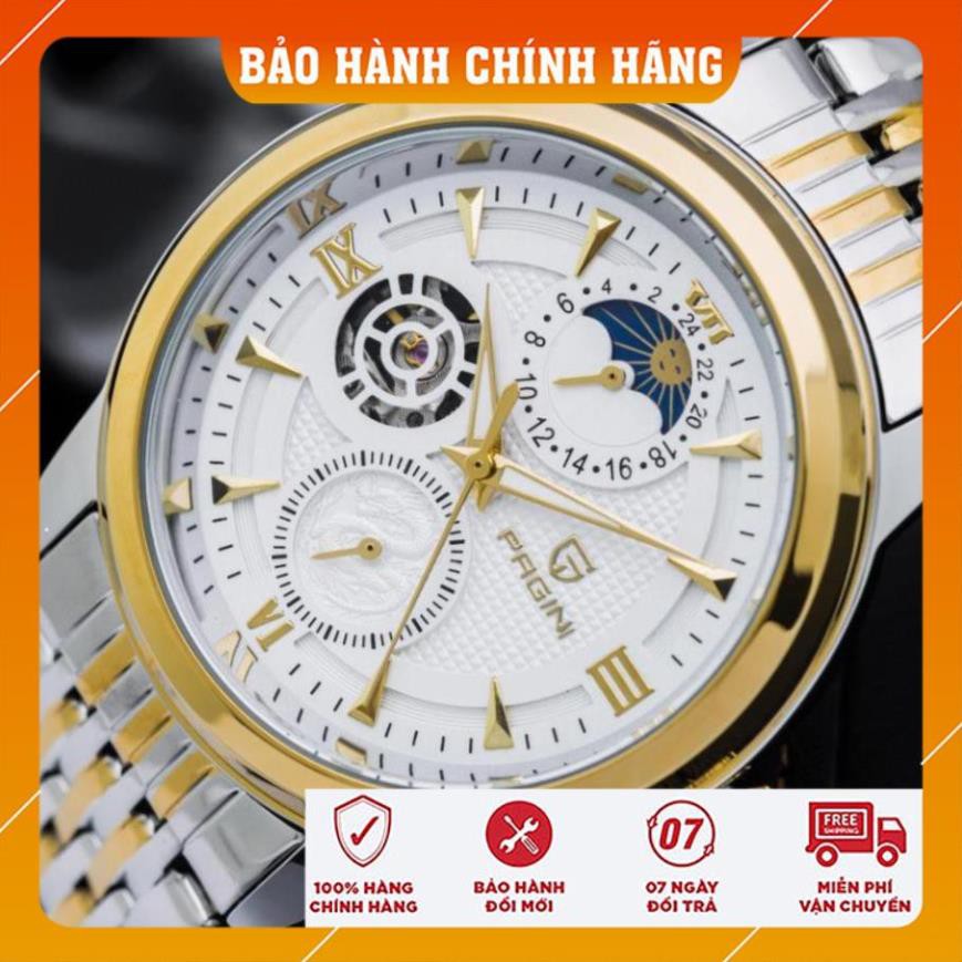 [Chính Hãng 100%] Đồng Hồ Nam PAGINI Automatic PA9922 Dây -  Đồng Hồ Cơ  Thép không gỉ - Bảo hành 2 năm