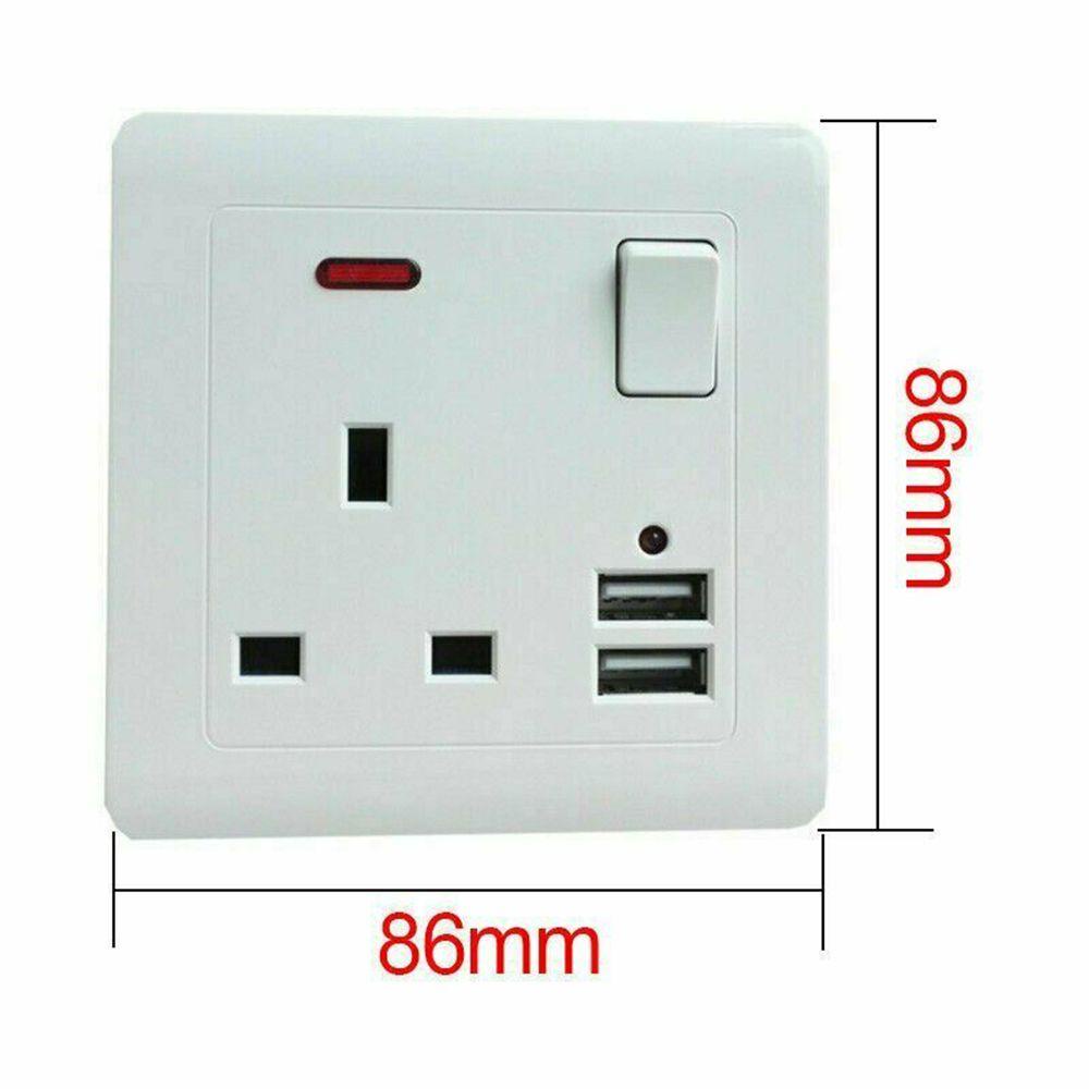 Ổ Cắm Điện USB Tiêu Chuẩn UK Có Đèn LED Hiển Thị 1 Mới