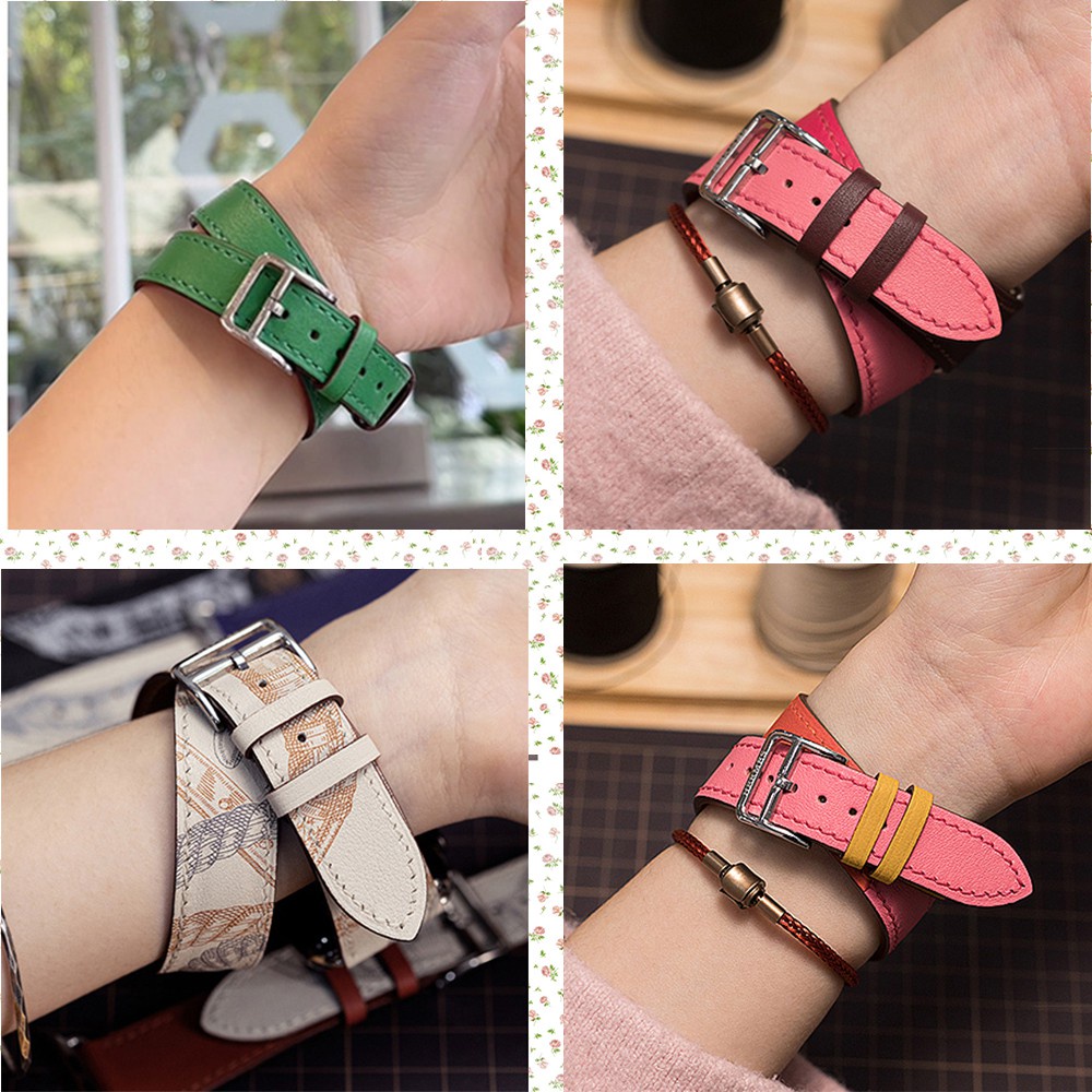 Dây Đeo Hermes Cao Cấp Cho Đồng Hồ Apple Watch 7 6 5 4 3 Series 41mm 45mm44mm42mm