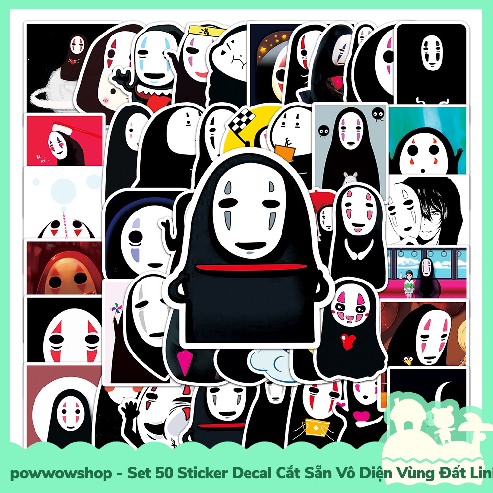 [Sẵn VN - Hỏa Tốc] Set 50 Sticker Mini Decal Dán Trang Trí Vật Dụng Mẫu Anime Manga Vô Diện Vùng Đất LH Chibi