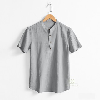 Áo sơ mi nam cổ tàu, vải đũi Linen siêu mát