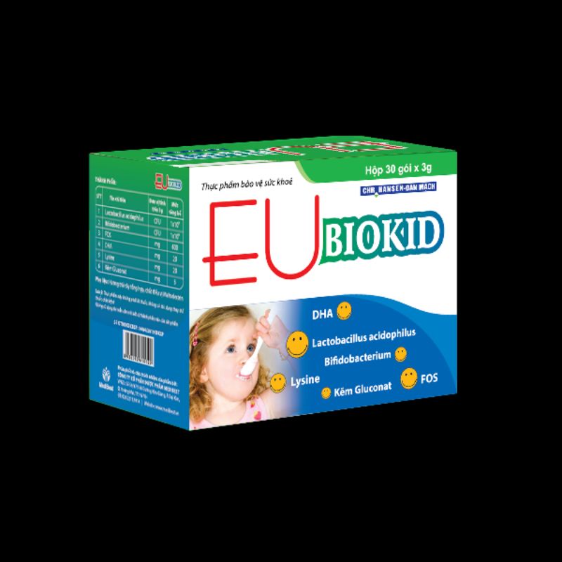 Bột men EUBiokid cho trẻ ăn ngon, hộp 30 gói