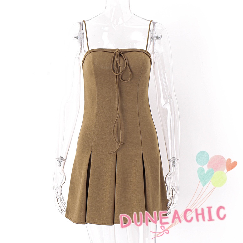 DUNEA Đầm hai dây hở lưng gợi cảm cho nữ