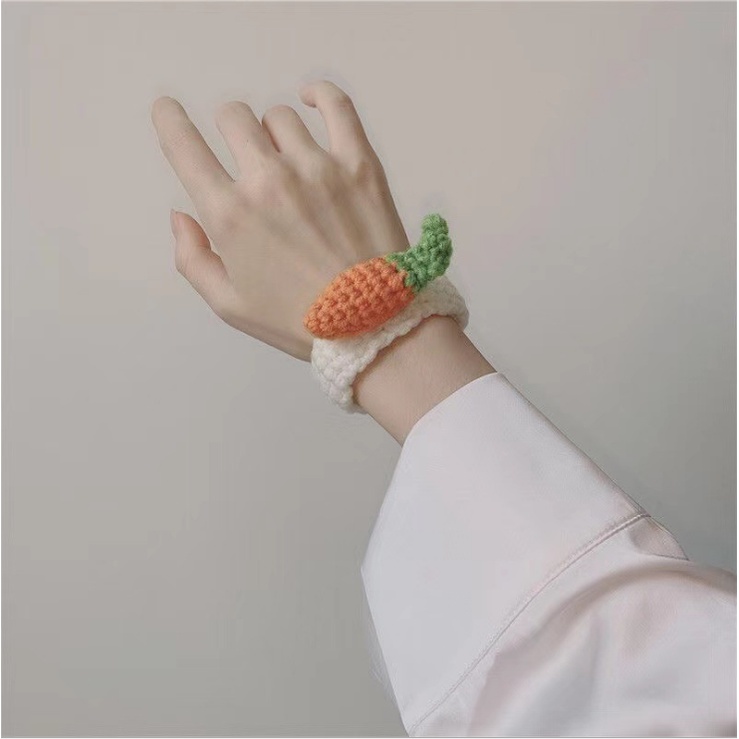 Mới dễ thương len dệt kim Động vật thỏ Ếch cà rốt mèo Tai đeo tay cho bé gái Bé trai Trẻ em Đồ trang sức bằng tay Vòng tay dệt kim Quà tặng sáng tạo