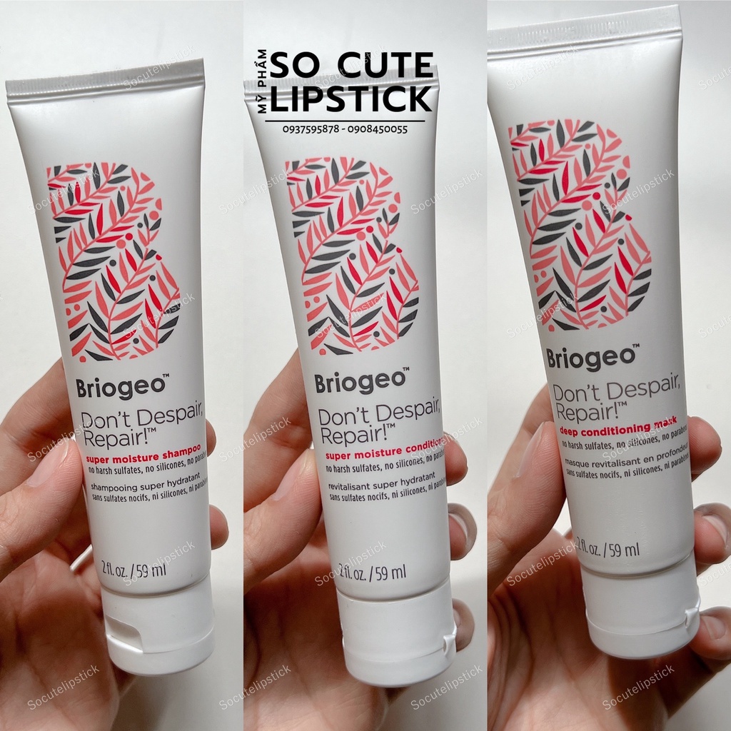 Set Dầu Gội - Xả - Ủ Tóc Briogeo Don't Despair Repair Shampoo - Conditioner 59ml
