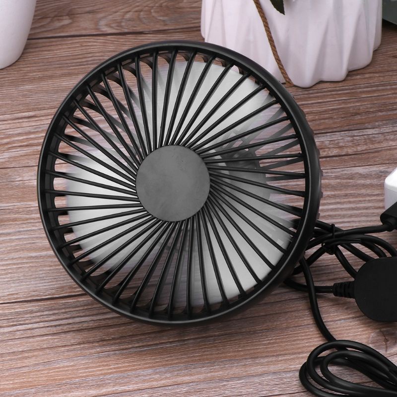 Quạt USB 3 Tốc Độ 5V Xoay 360 Độ Gắn Lỗ Thông Gió Xe Hơi