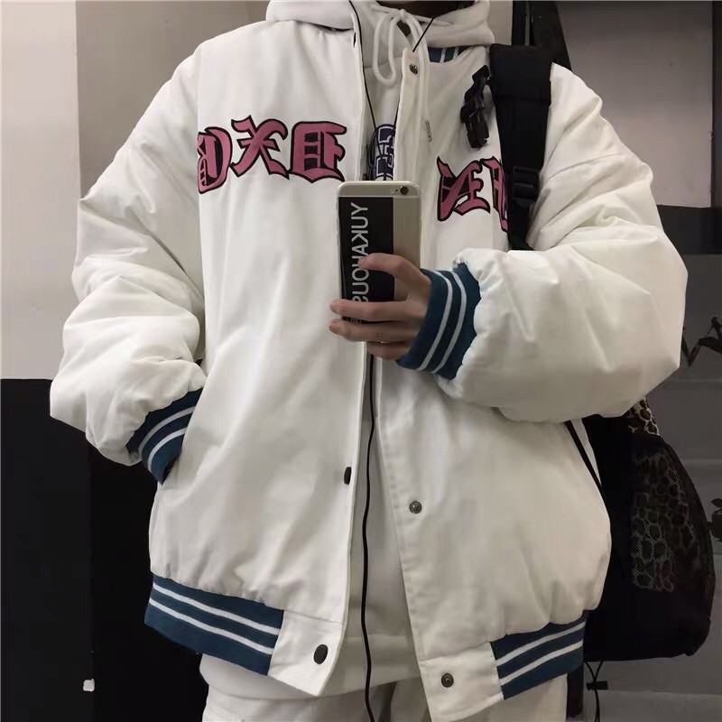 Áo khoác phao kaki bóng chày nam nữ Ulzzang thêu chữ unisex siêu chất ❤️