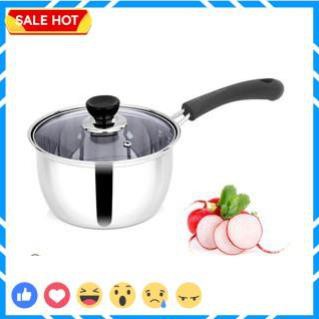 Nồi Nấu Bột, Nấu Cháo Đồ Ăn Dặm Cho Bé Inox 304 Size 18Cm Dày Dặn, Cao Cấp