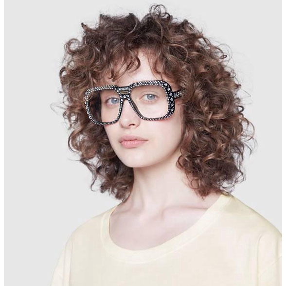 Kính mát Samjune gọng vuông đính đá sành điệu cho nữ