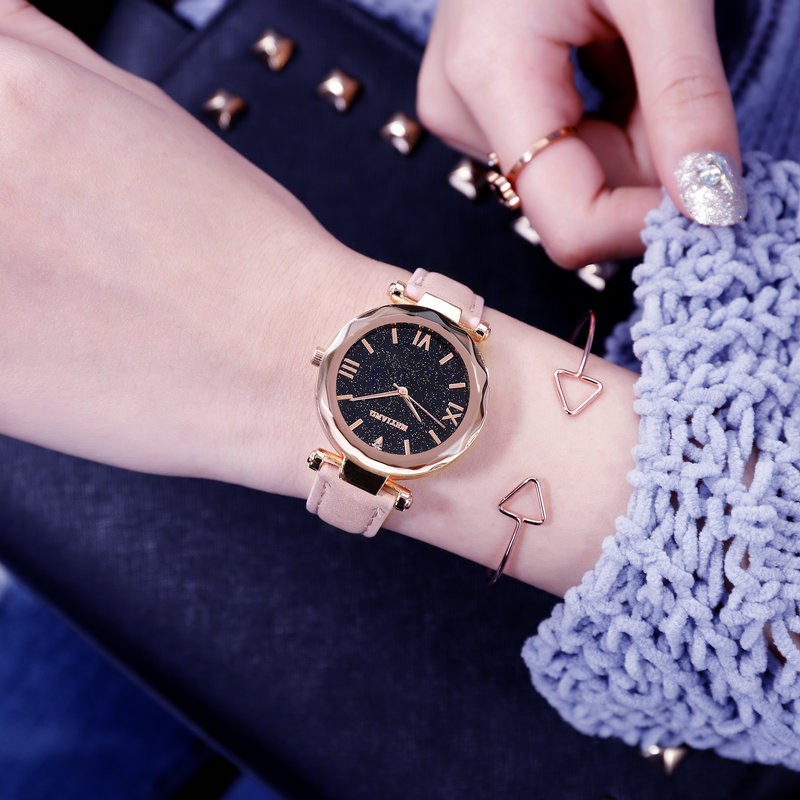 Đồng hồ thời trang nữ Mstianq dây da lộn tuyệt đẹp, mềm êm tay, mặt la mã độc đó ( Mã: MS08 ) | BigBuy360 - bigbuy360.vn