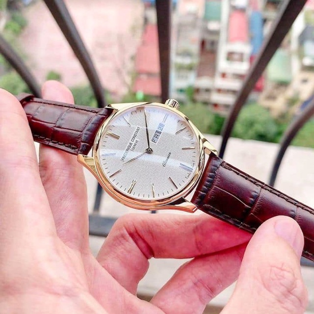 Đồng hồ nam Frederique Constant FC-225ST5B5 máy Swiss Made, kính Sapphire, lịch thứ, dây da, mặt siêu mỏng, case 40mm