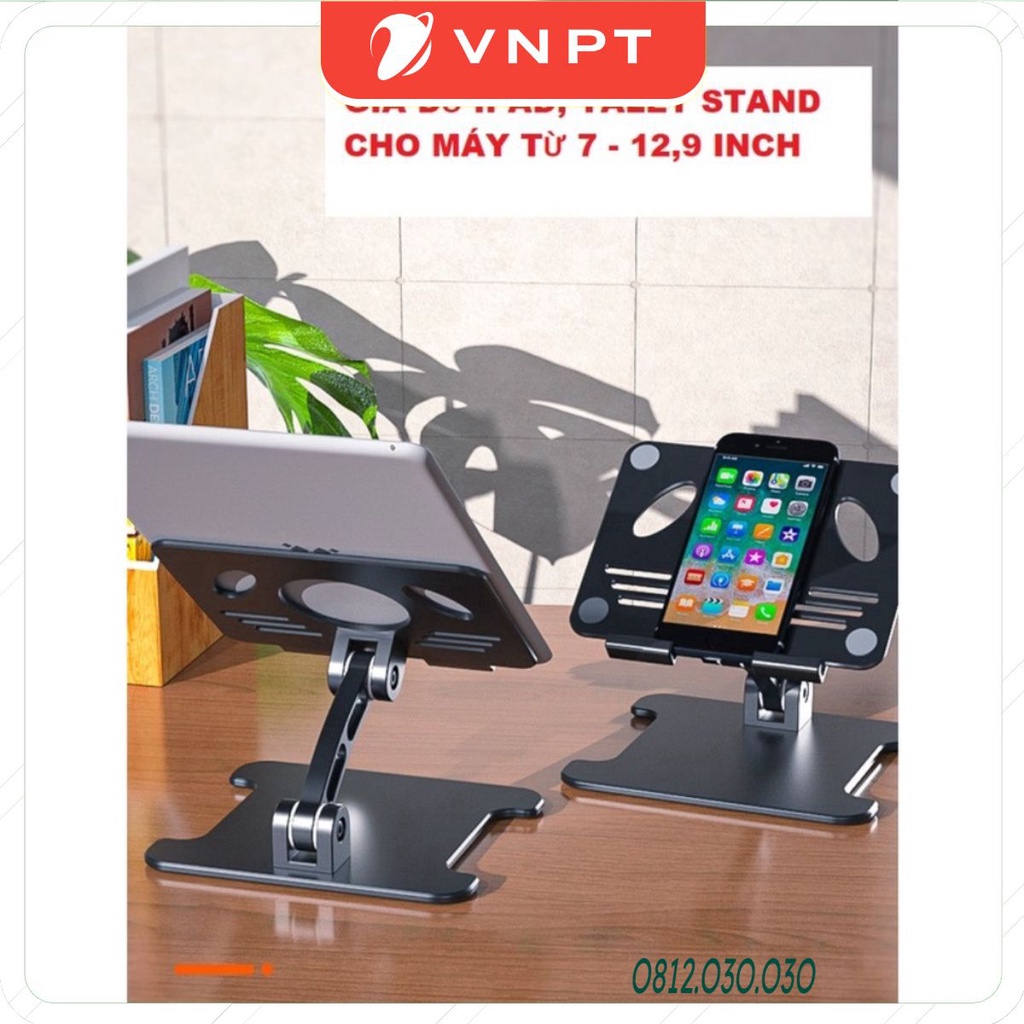 Giá đỡ iPhone, iPad, Galaxy Tab MT88 dạng đỡ tablet xoay 180 độ, hợp kim nhôm, điều chỉnh độ cao