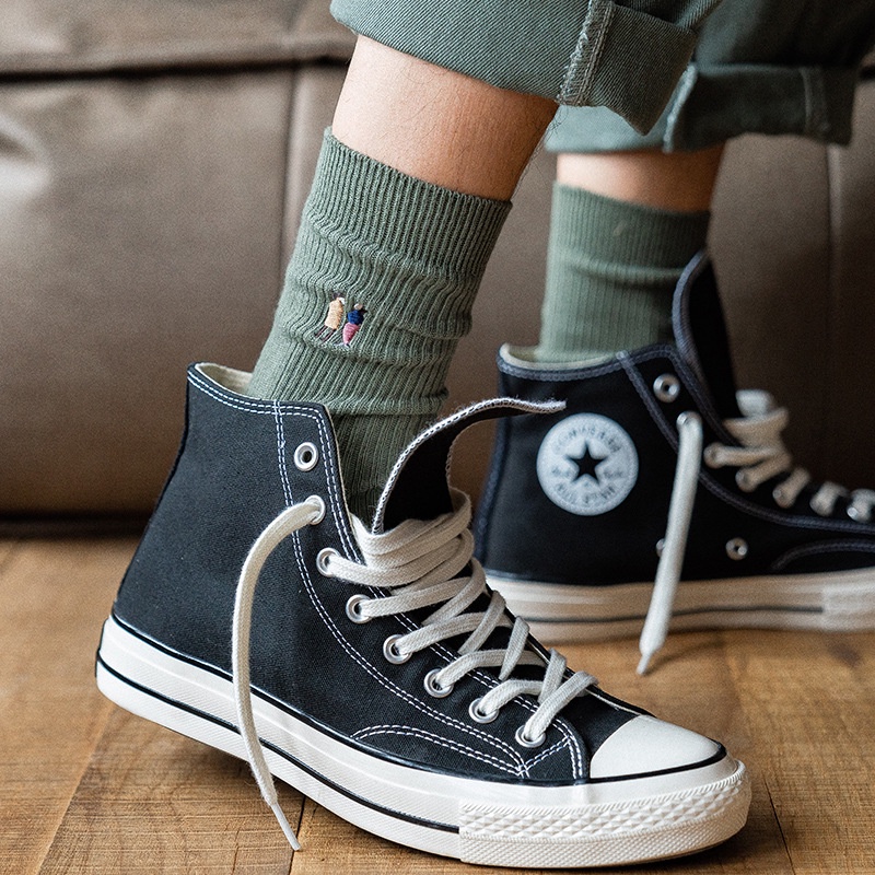 Tất Vớ Nam Cao Cổ Tất UniSex Cao Cổ Thêu Cổ Chân Cặp Đôi Chất Dày Dặn Quà Tặng Ấn Tượng