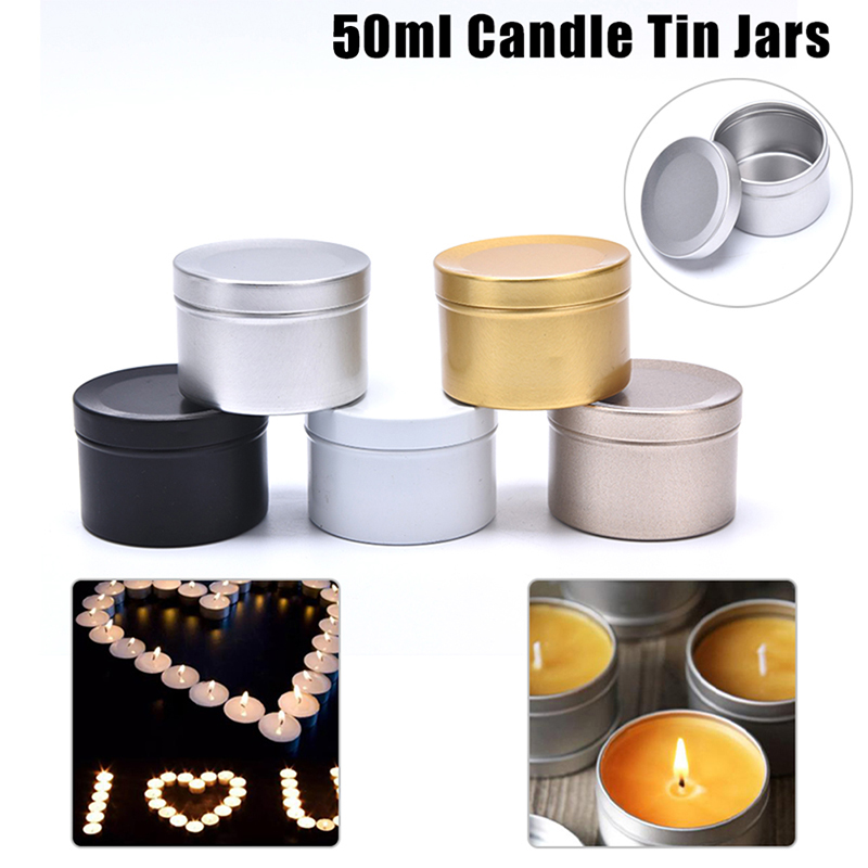 Hộp thiếc tròn đựng nến có nắp đậy