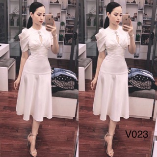 [GIÁ HỦY DIỆT] Váy trắng tay bồng thiết kế cao cấp V023 - MC phân phối chính thức (kèm ảnh thật shop tự chụp)