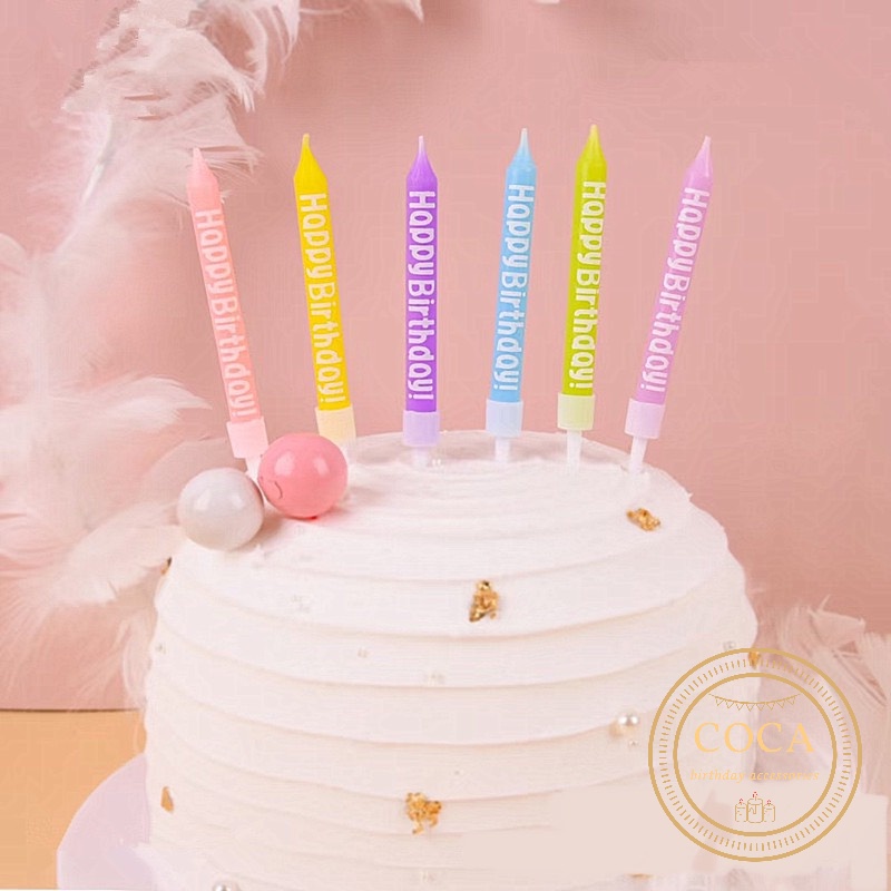 Nến đủ màu khắc chữ HPBD dùng cho tiệc sinh nhật, trang trí bánh kem