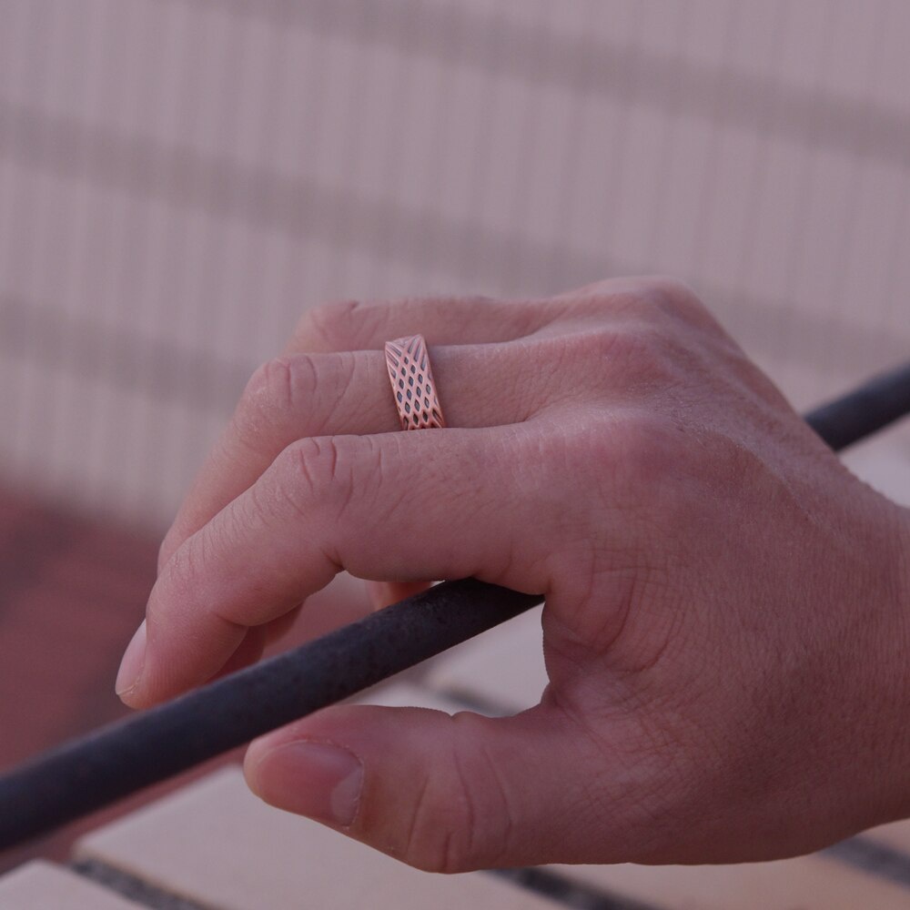 Nhẫn từ tính bằng đồng nguyên chất 6mm thời trang nam nữ