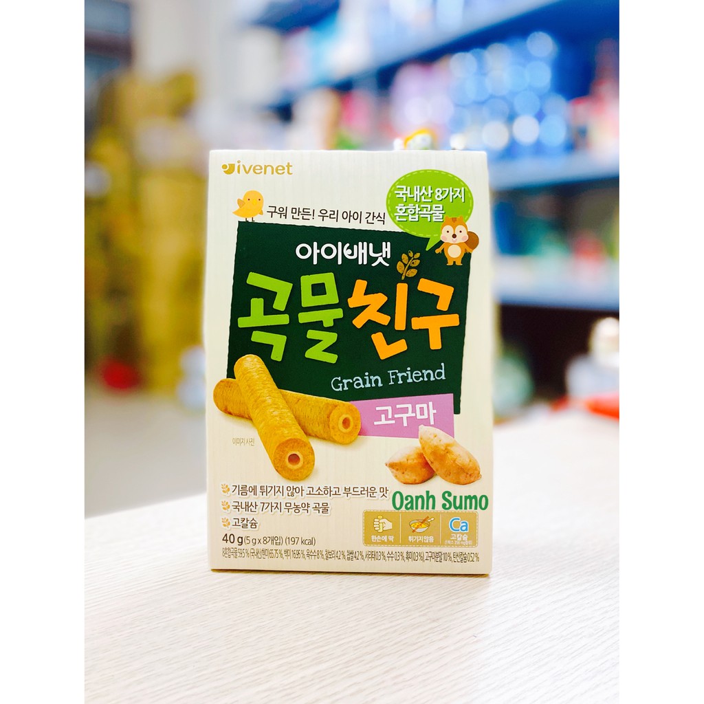Bánh ống ngũ cốc dinh dưỡng ivenet Hàn Quốc cho bé (date 12/2022-01/2023)