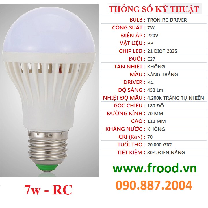 Bóng LED tròn 7w