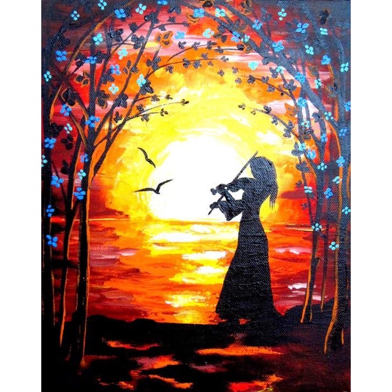 Bộ Tranh Đính Đá 5d Họa Tiết Hoàng Hôn Độc Đáo Kích Thước 30x40cm Diy Dùng Trang Trí Nhà Cửa