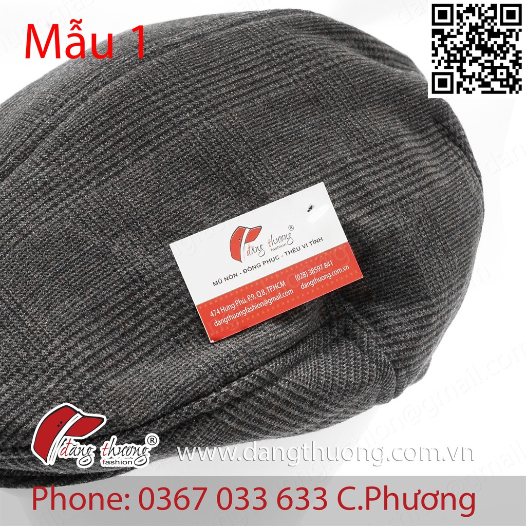 Mũ nồi nam DẠ DÀY DẶN caro bere beret nỉ dạ cho người trung niên, cao tuổi phong cách cổ điển màu NÂU CARO