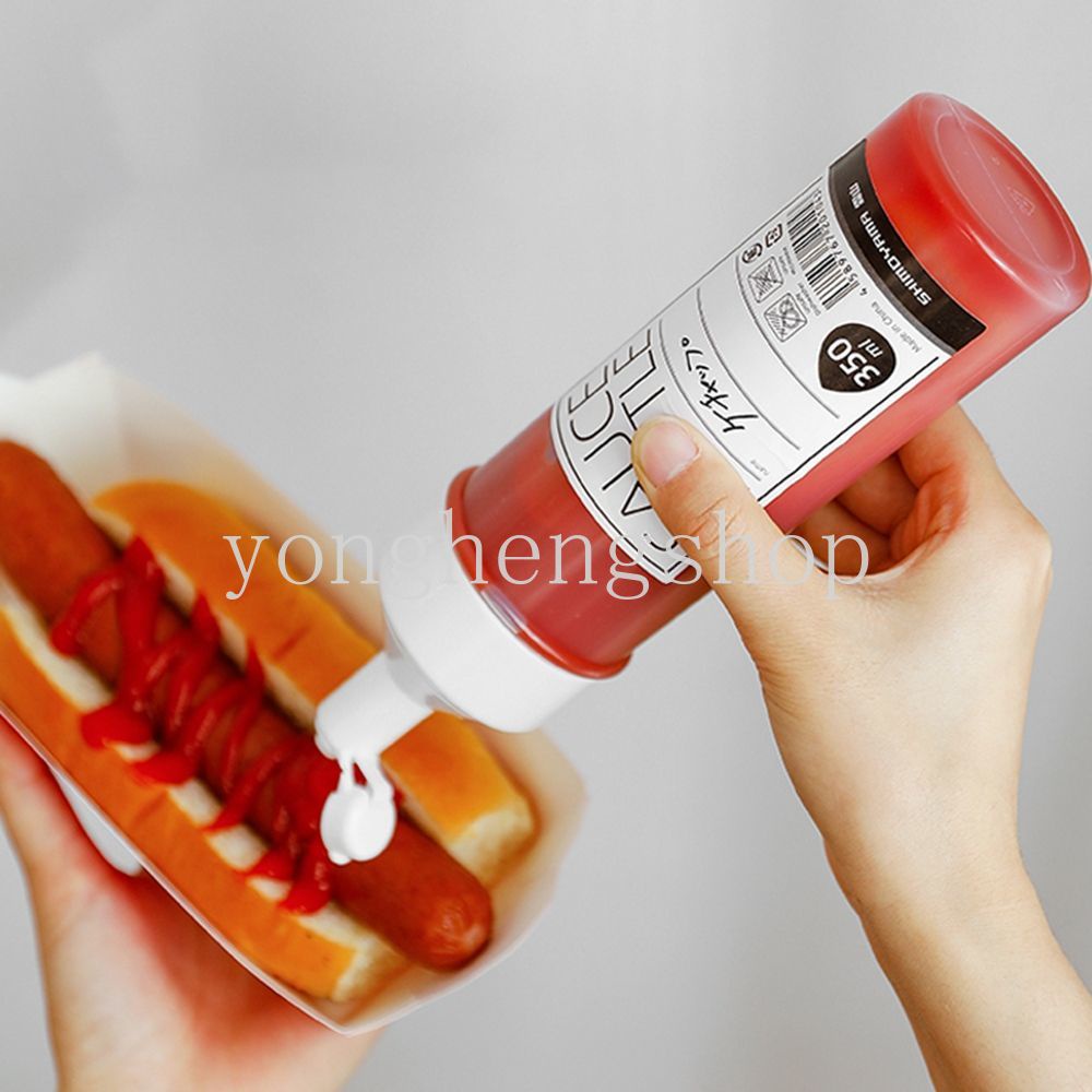 Chai Nhựa Đựng Sốt / Giấm Có Nắp Dạng Bóp 350ML Dành Cho Nhà Bếp