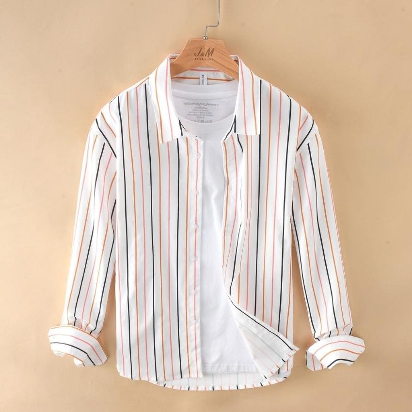 Áo sơ mi nam dài tay kẻ sọc 3D thời trang Erina cao cấp chất vải mát mịn thoáng mát