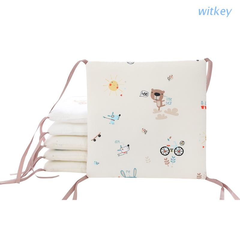 Set 6 Gối Nệm Bằng Cotton Mềm Mại Gắn Cũi Em Bé Sơ Sinh