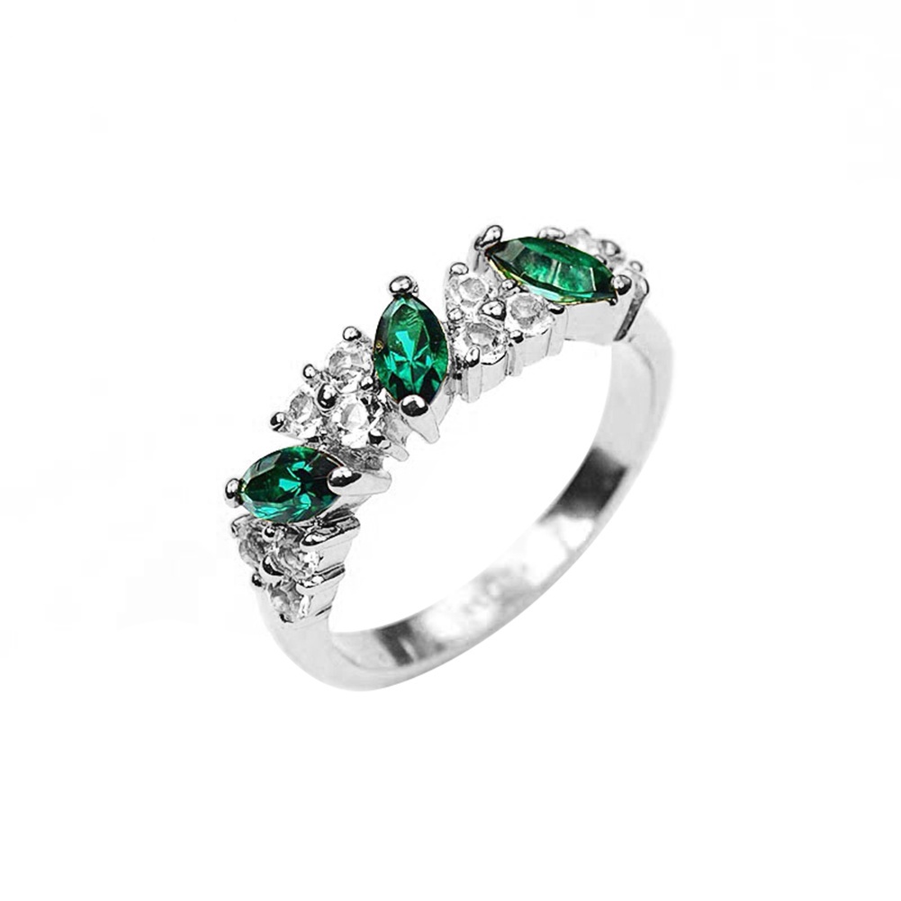 Nhẫn Thời Trang Đính Đá Pha Lê Xanh Lá Sang Trọng Phong Cách Vintage Cho Nữ