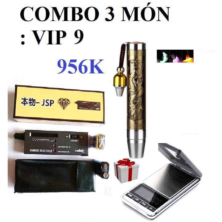 Combo 3 Thiết bị dụng cụ đá quy cơ bản gồm Máy đo độ cứng &amp; Đèn Soi đá quy &amp; Cân Gam carat chuẩn.