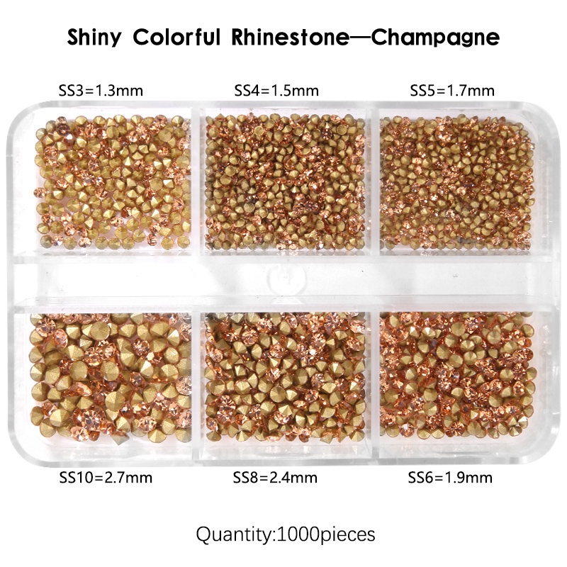 Hộp Hạt Đá Trang Trí Móng Tay QIAO SS3-10