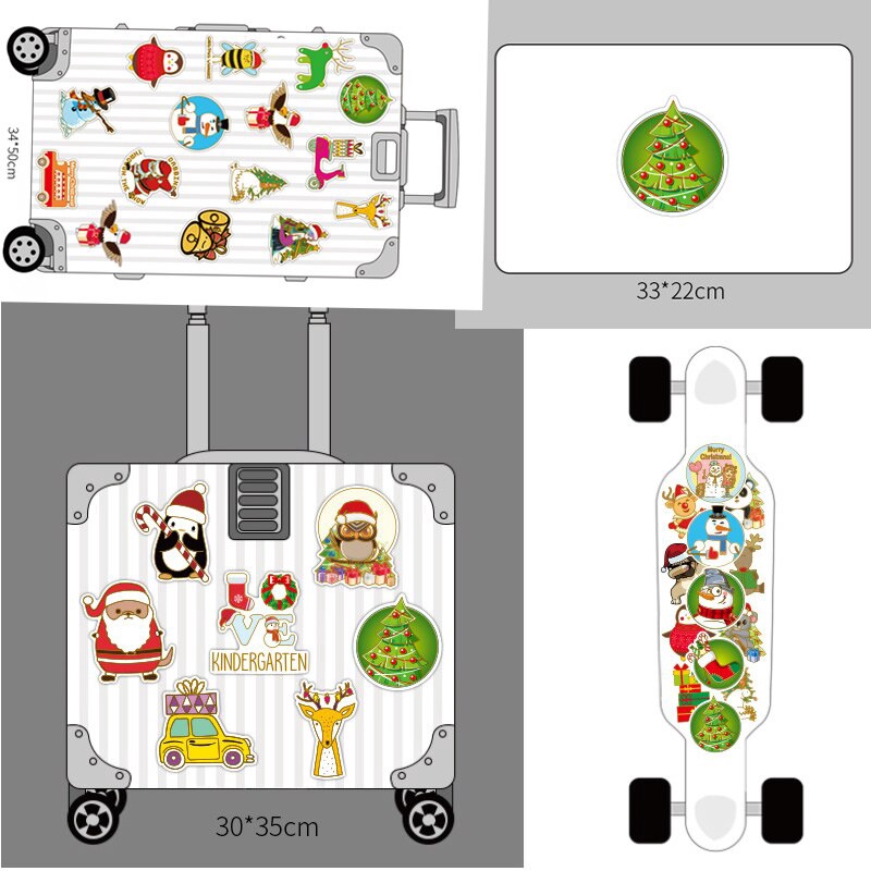 Set 50 sticker khủng long vui nhộn chống thấm nước dán trang trí điện thoại/ laptop/ ván trượt/vali