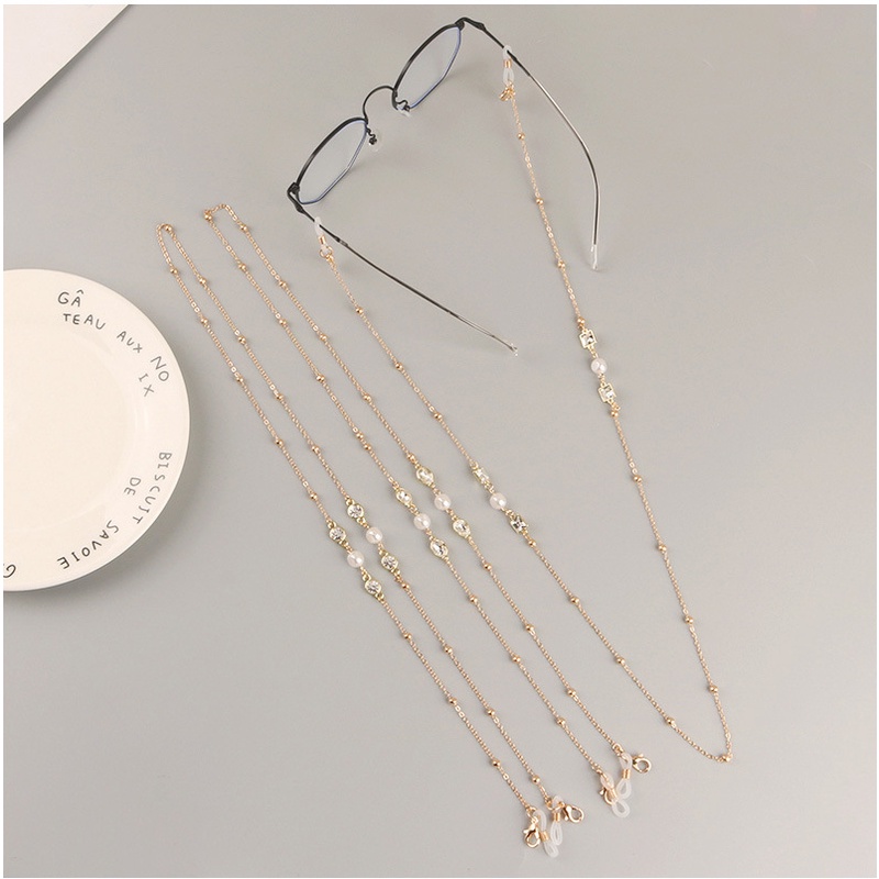 Dây đeo khẩu trang chuỗi hạt ngọc thủy tinh nhiều họa tiết sang chảnh KT6