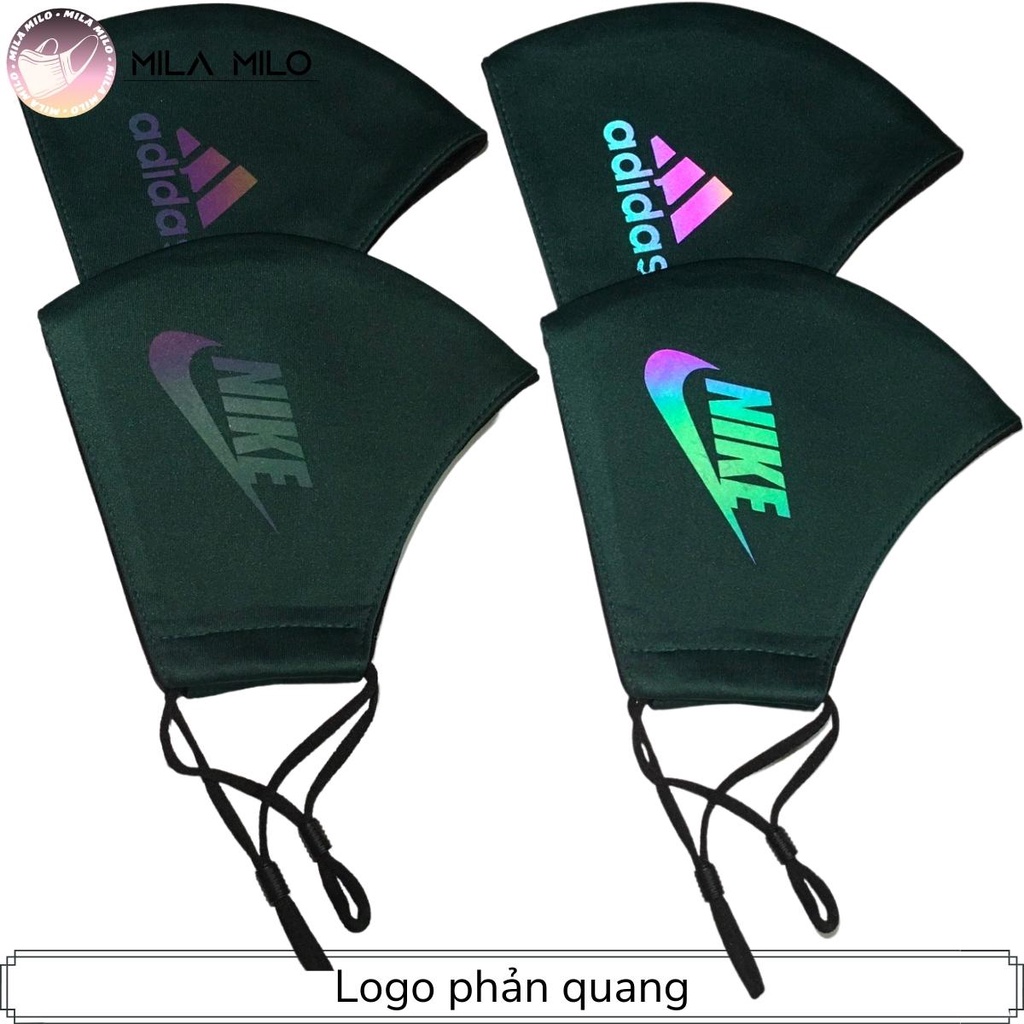 Khẩu trang vải kháng khuẩn in logo phản quang thời trang người lớn - Khẩu trang cao cấp 3 lớp mịn mát