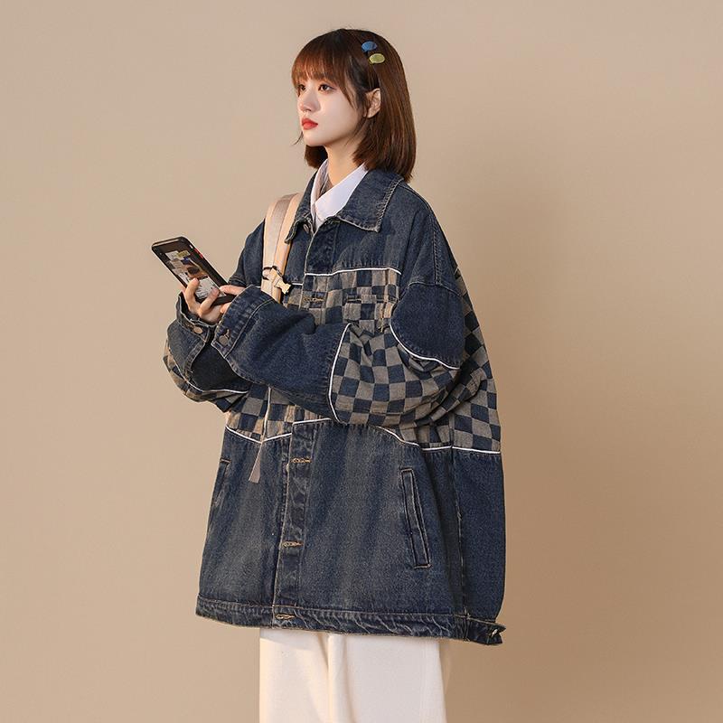 2023 Áo Khoác Denim Dáng Rộng Phong Cách Thời Trang Hàn Quốc