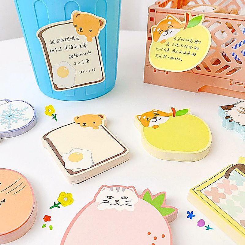 Giấy note cute trong suốt kỳ học và làm việc 65 tờ nhớ và ghi chú học sinh và sinh viên cute cực xinh và dễ thương