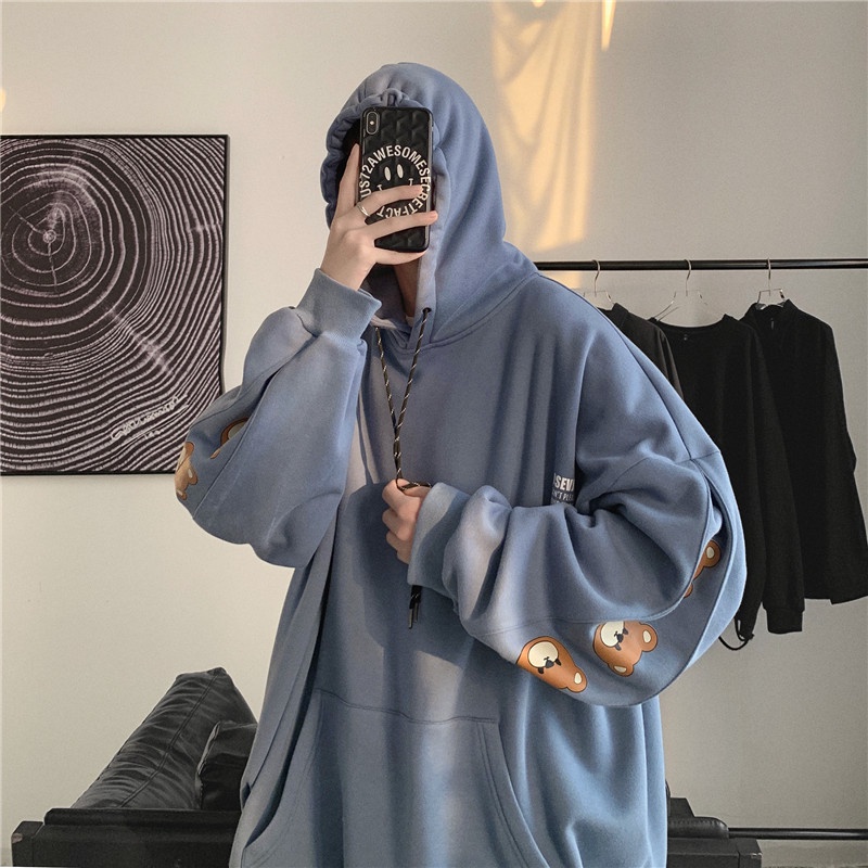 Áo Hoodie Dáng Rộng Phong Cách Đường Phố Hong Kong Thời Trang 2021 TF1 Cho Nam