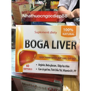 Viên uống Boga liver mát gan lợi mật tăng cường chức năng gan (hộp 60 viên)