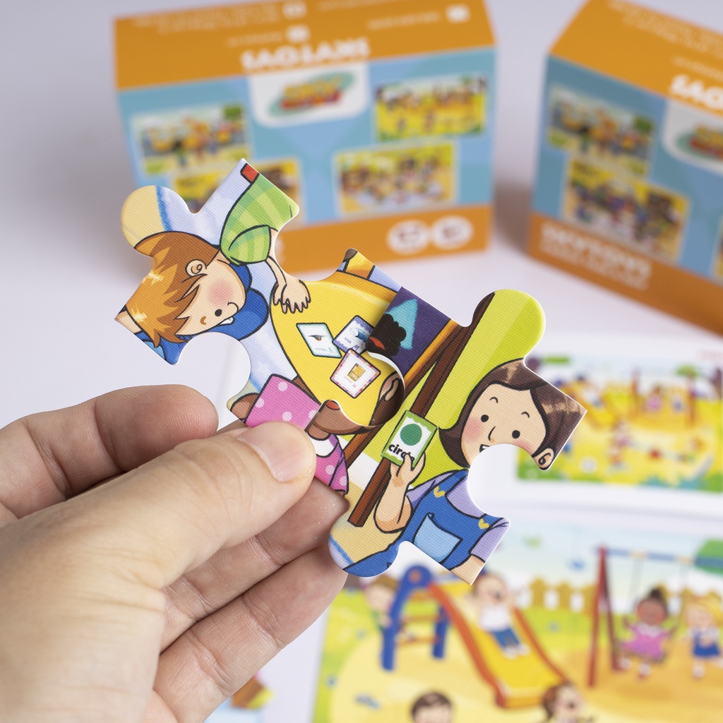 Bộ xếp hình thông minh, đồ chơi giáo dục lắp ghép puzzzle giúp bé phát triển tư duy, trí tưởng tượng